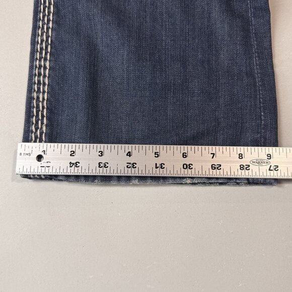 Rock Revival Jeans Womens 29 Blue Elaina Easy Boot Distressed Dark Wash Denim - Picture 10 of 11